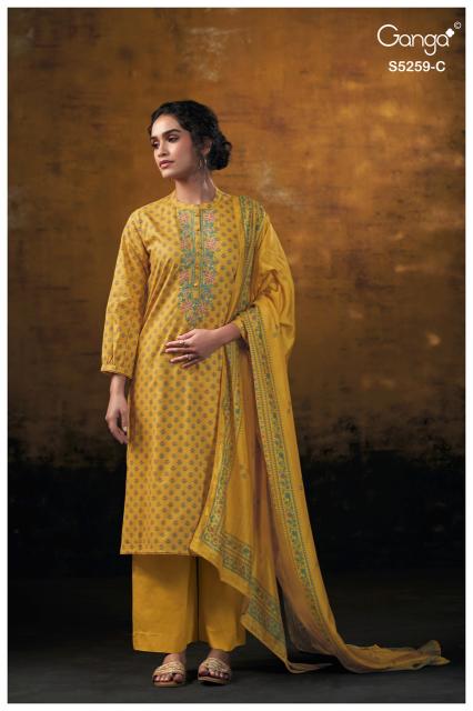 Ganga lizzie 5259 cotton dress material wholesale price